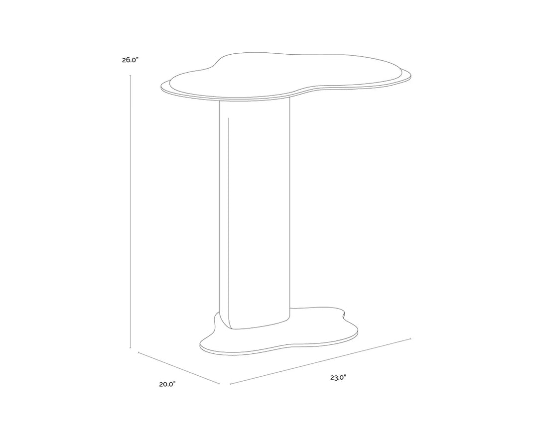Isola End Table - Marble Look - Mocha