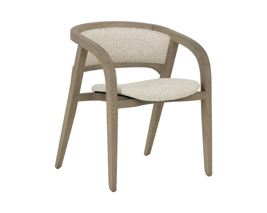 Arco Dining Armchair - Greige - Santa Cruz Oatmeal