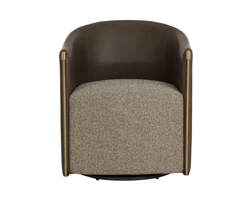 Leontine Swivel Lounge Chair - Gellar Earth / Eglinton Espresso
