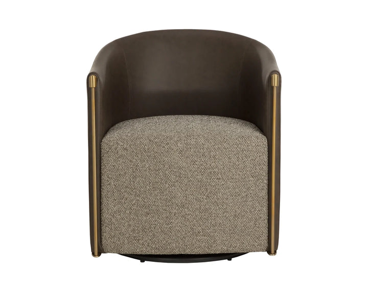 Leontine Swivel Lounge Chair - Gellar Earth / Eglinton Espresso