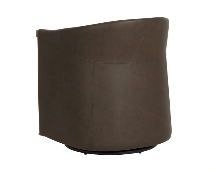 Leontine Swivel Lounge Chair - Gellar Earth / Eglinton Espresso