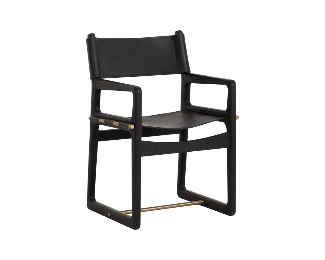 Enver Dining Armchair - Carraway Black Leather