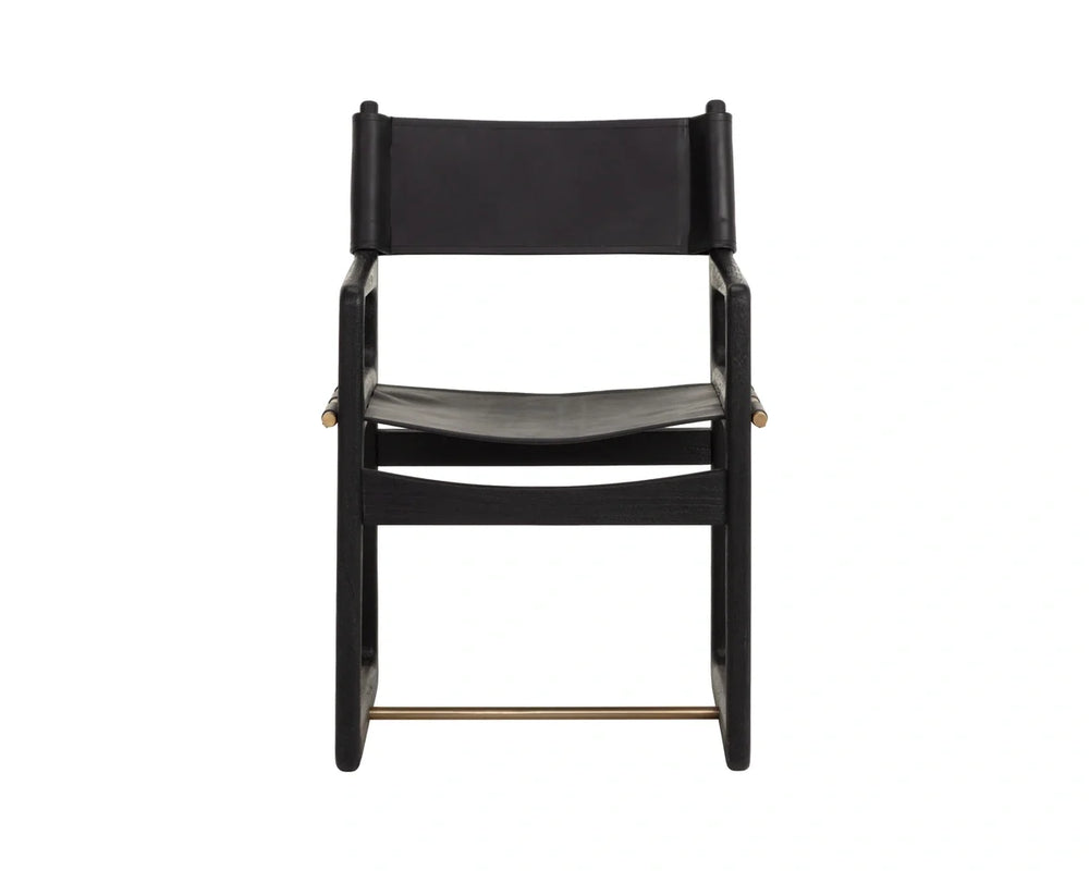 Enver Dining Armchair - Carraway Black Leather