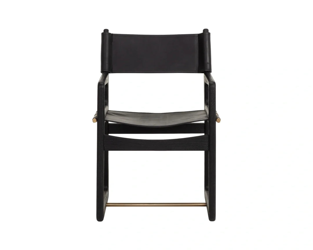 Enver Dining Armchair - Carraway Black Leather