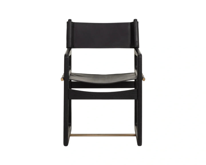 Enver Dining Armchair - Carraway Black Leather