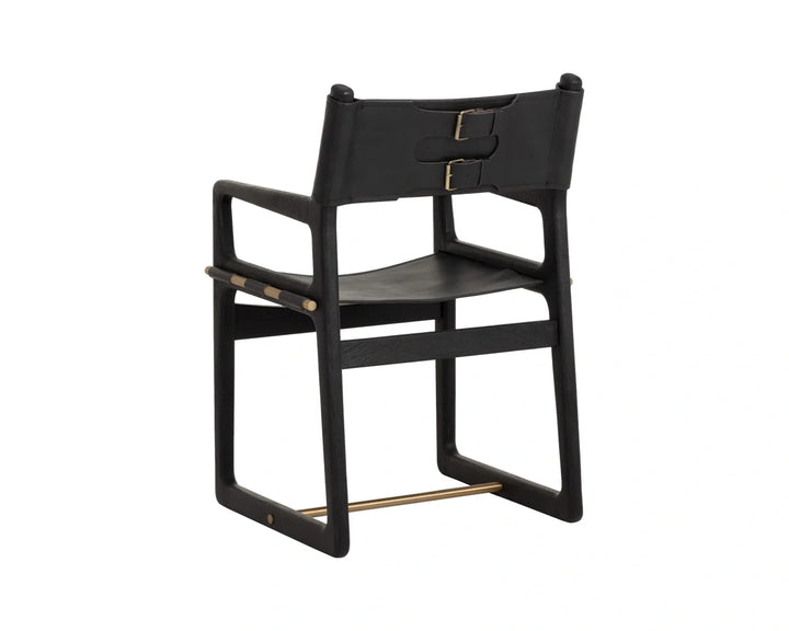 Enver Dining Armchair - Carraway Black Leather
