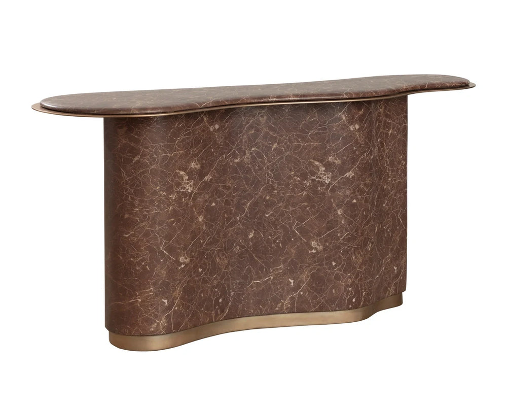 Isola Console Table - Marble Look - Mocha