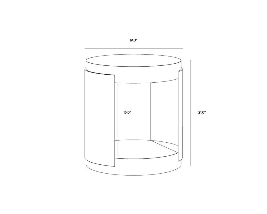 Cavette End Table - Marble Look - Dark Emperador