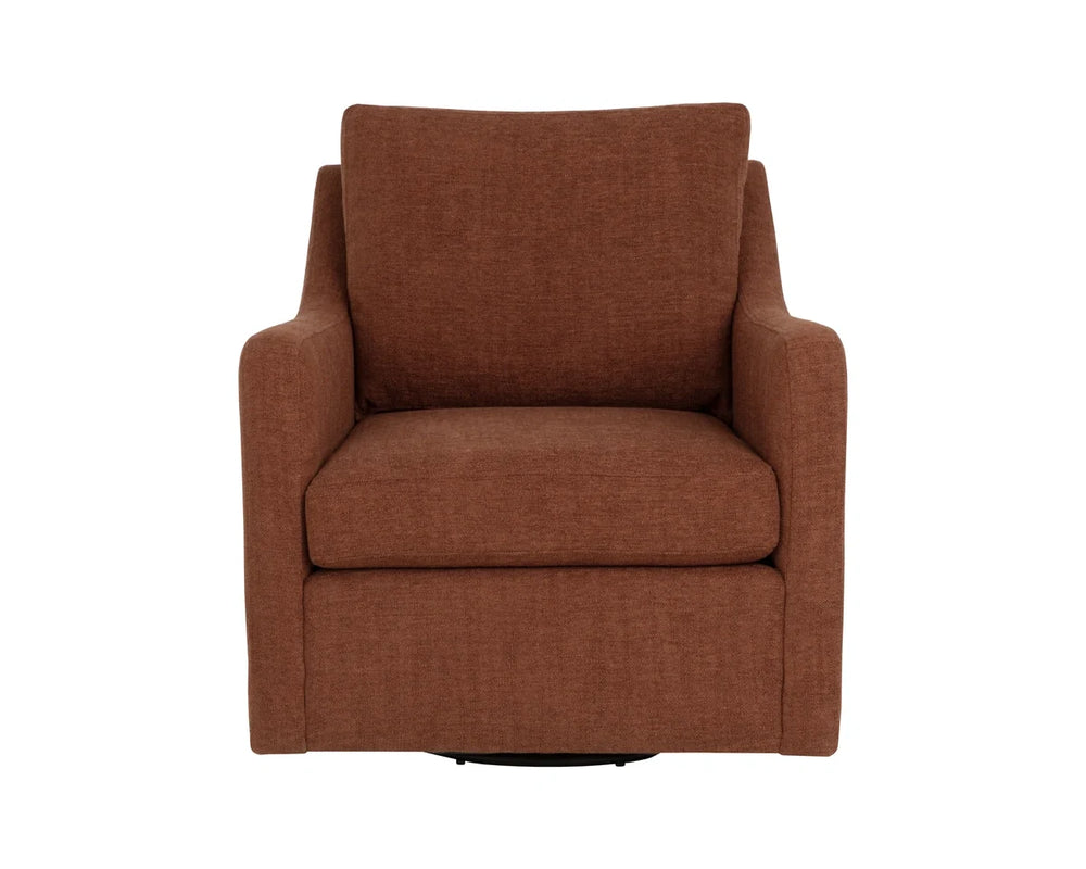 Brianna Swivel Lounge Chair - Rhine Russet