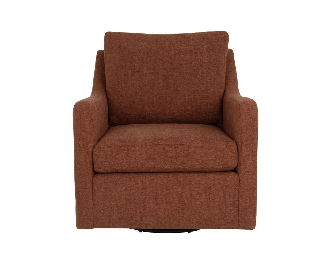 Brianna Swivel Lounge Chair - Rhine Russet