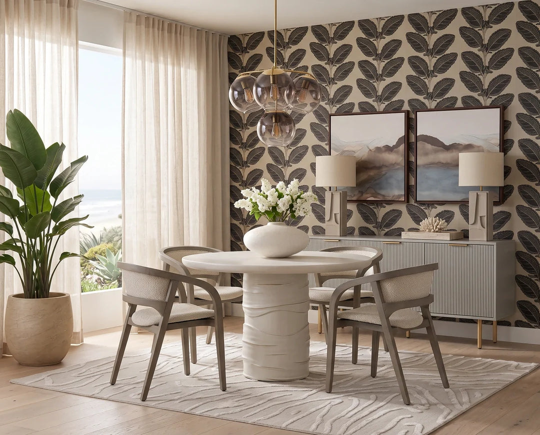 Arco Dining Armchair - Greige - Santa Cruz Oatmeal