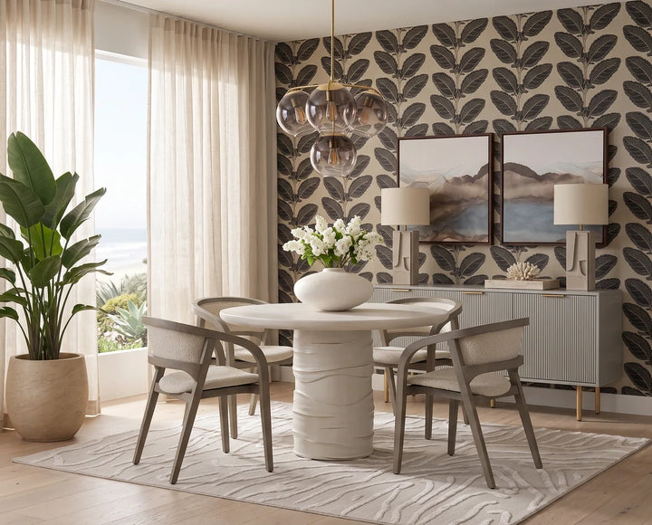 Arco Dining Armchair - Greige - Santa Cruz Oatmeal