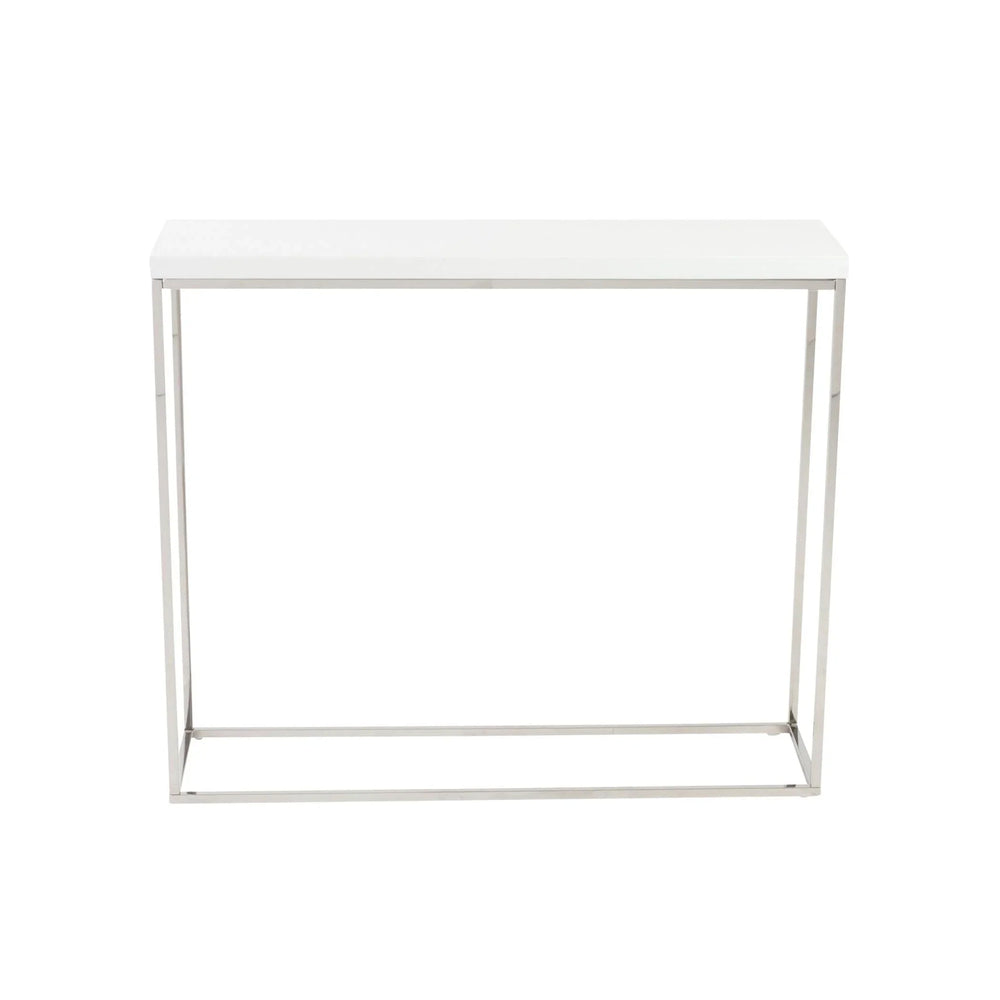 SwayLiving Teresa Console Table Lacquer with Polished Stainless Steel Frame CONSOLE TABLES