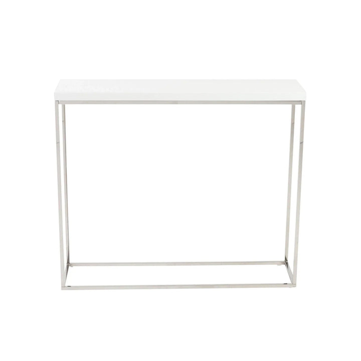SwayLiving Teresa Console Table Lacquer with Polished Stainless Steel Frame CONSOLE TABLES