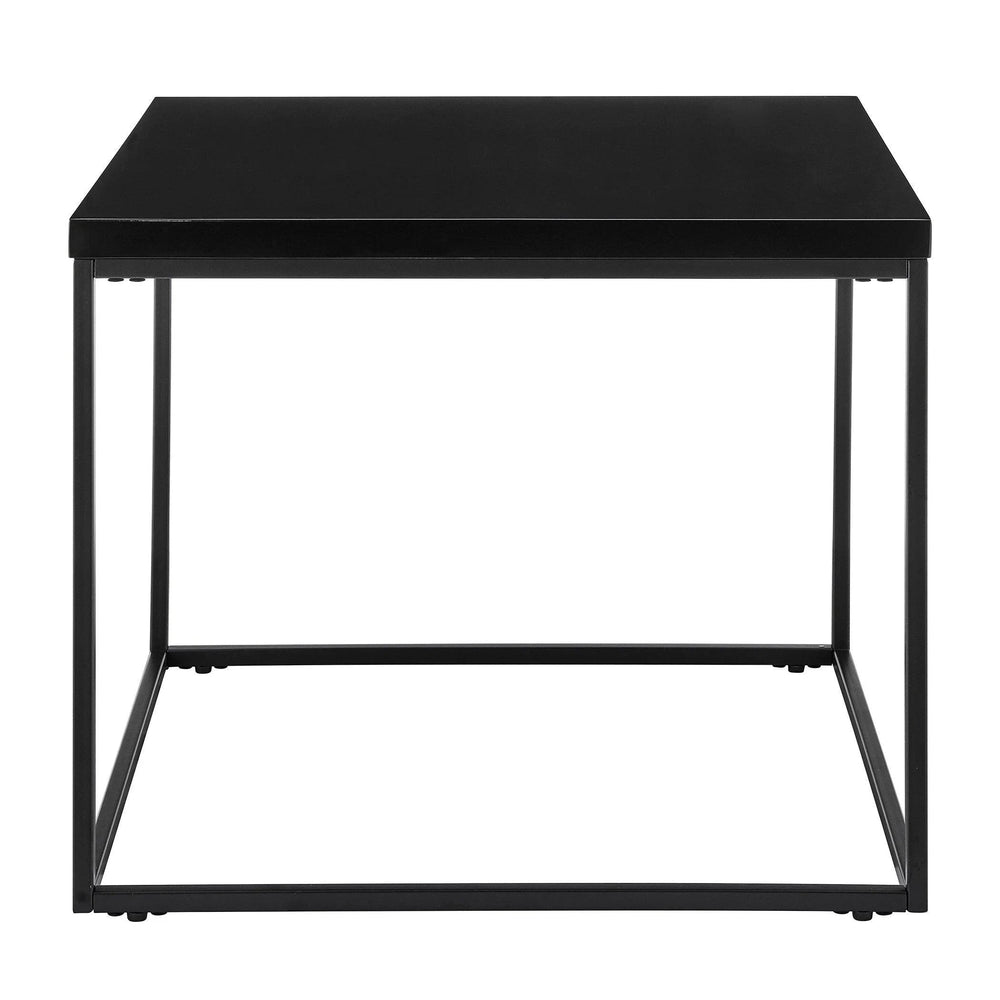 SwayLiving Teresa Side Table in High Gloss Black with Matte Black Base ACCENT TABLES