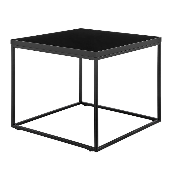 SwayLiving Teresa Side Table in High Gloss Black with Matte Black Base ACCENT TABLES