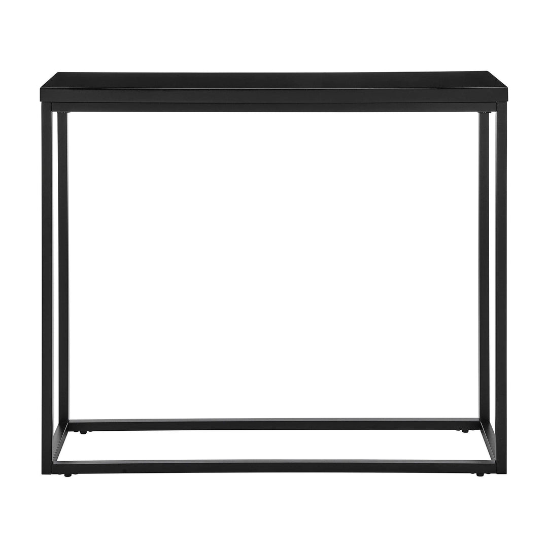 SwayLiving TERESA CONSOLE TABLE IN HIGH GLOSS BLACK WITH MATTE BLACK BASE CONSOLE TABLES