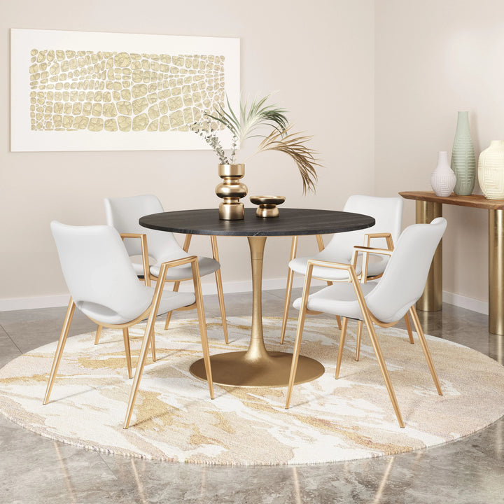 SwayLiving Desi Dining Chair (Set of 2) White & Gold DINING CHAIRS