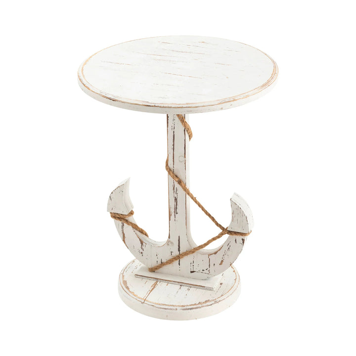 SwayLiving White Anchor Pedestal Accent Table ACCENT TABLES