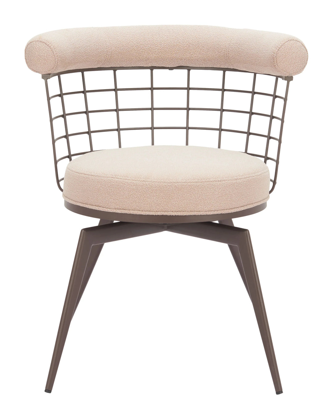 SwayLiving Saku Swivel Dining Chair Beige & Brown - Set of 2 DINING CHAIRS