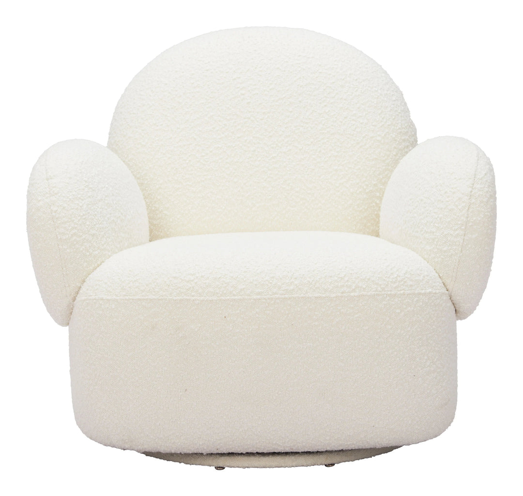 SwayLiving Pilka Swivel Chair White ACCENT + LOUNGE CHAIRS