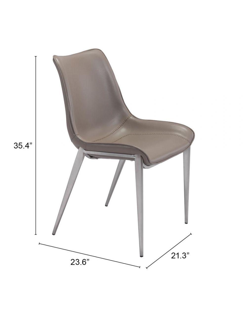 SwayLiving Magnus Dining Chair (Set of 2) Gray & Silver DINING CHAIRS
