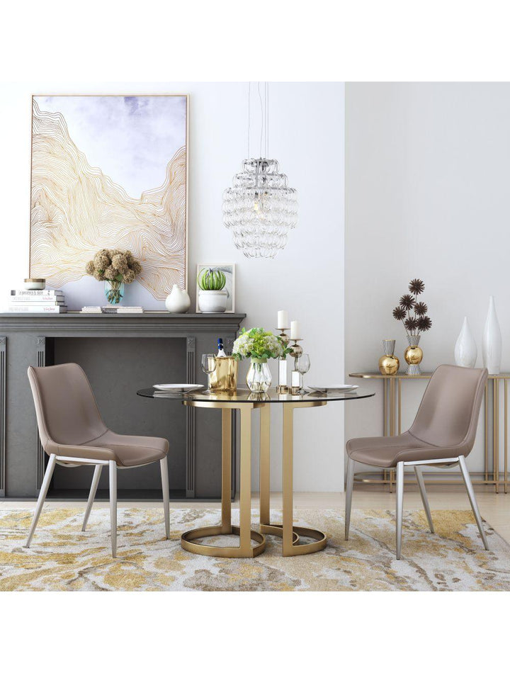 SwayLiving Magnus Dining Chair (Set of 2) Gray & Silver DINING CHAIRS