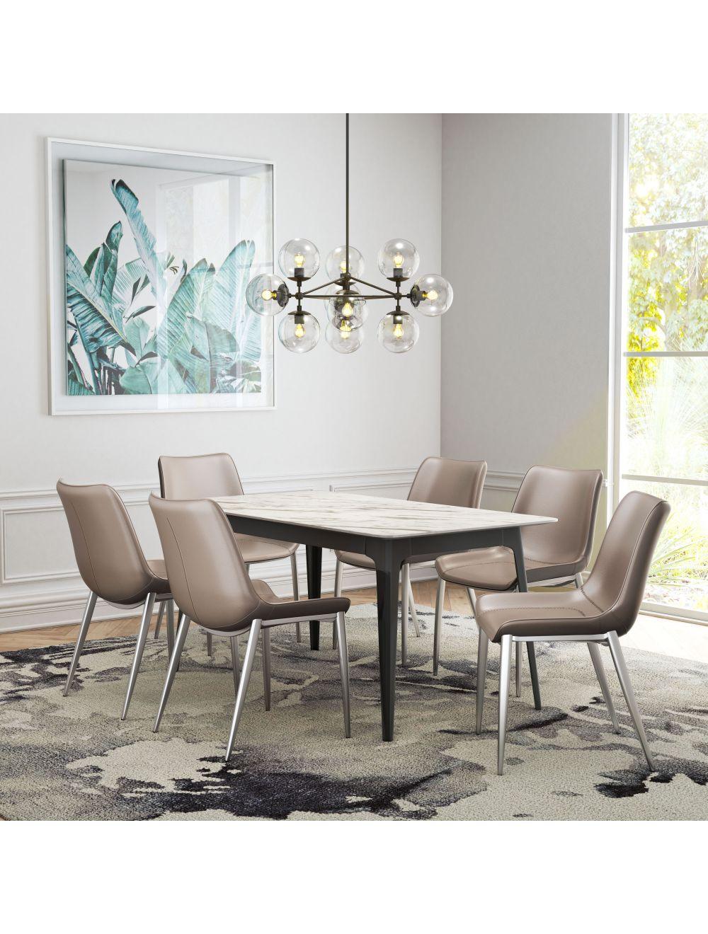 SwayLiving Magnus Dining Chair (Set of 2) Gray & Silver DINING CHAIRS