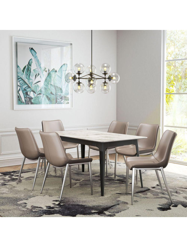 SwayLiving Magnus Dining Chair (Set of 2) Gray & Silver DINING CHAIRS