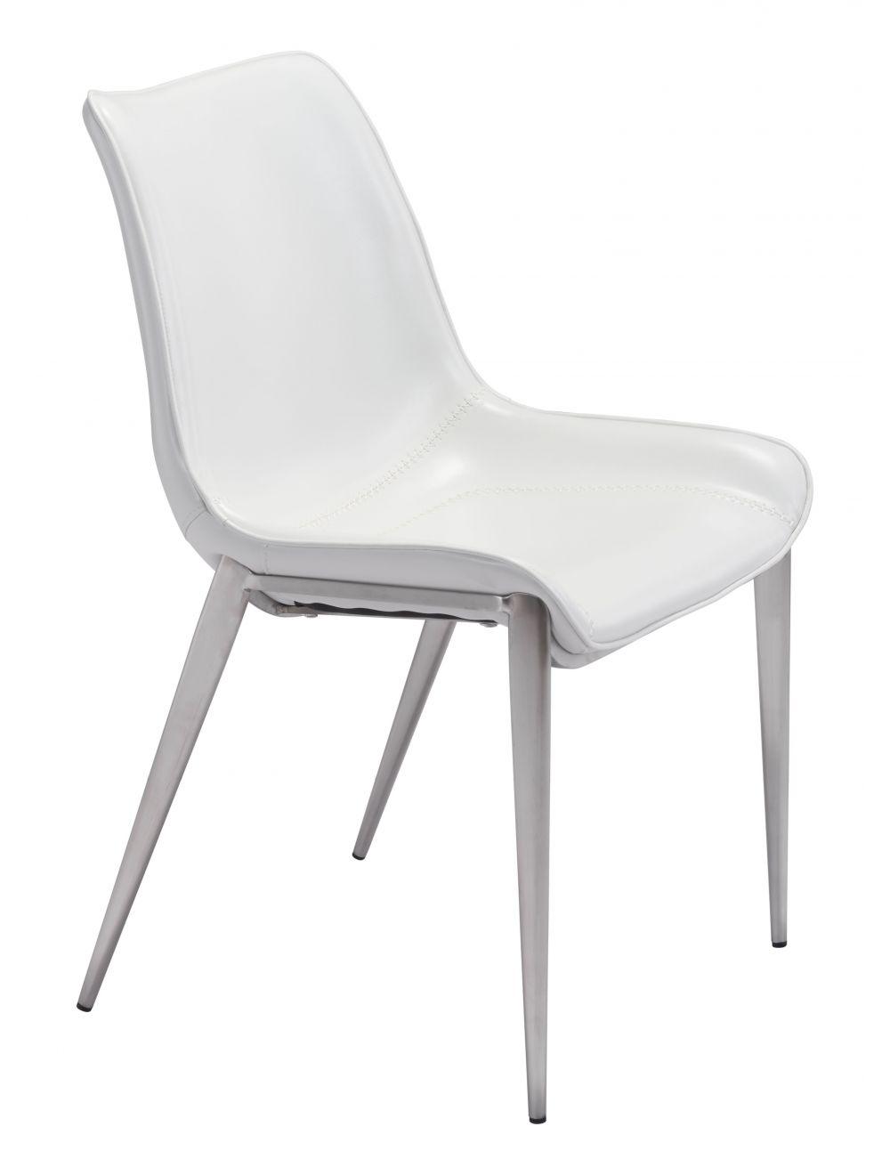 SwayLiving Magnus Dining Chair (Set of 2) White & Silver DINING CHAIRS