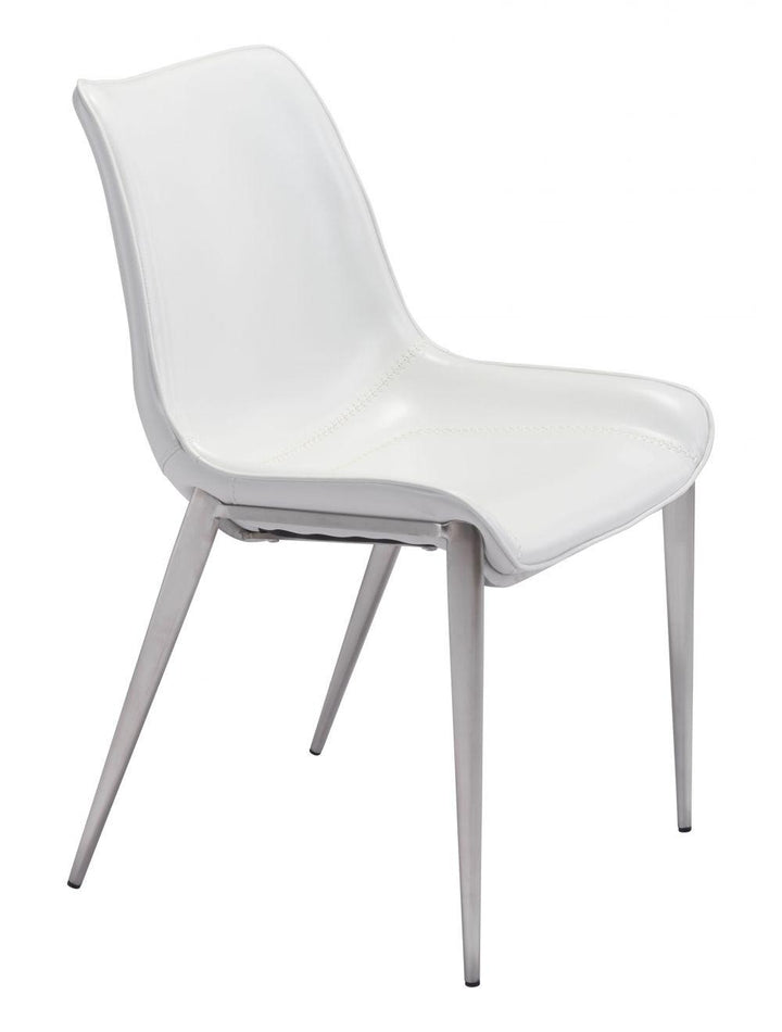 SwayLiving Magnus Dining Chair (Set of 2) White & Silver DINING CHAIRS