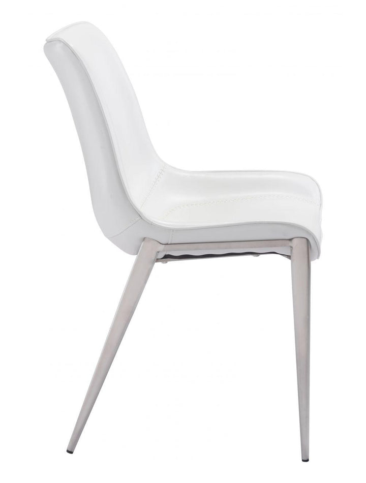 SwayLiving Magnus Dining Chair (Set of 2) White & Silver DINING CHAIRS