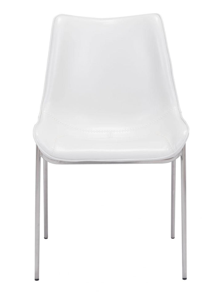 SwayLiving Magnus Dining Chair (Set of 2) White & Silver DINING CHAIRS