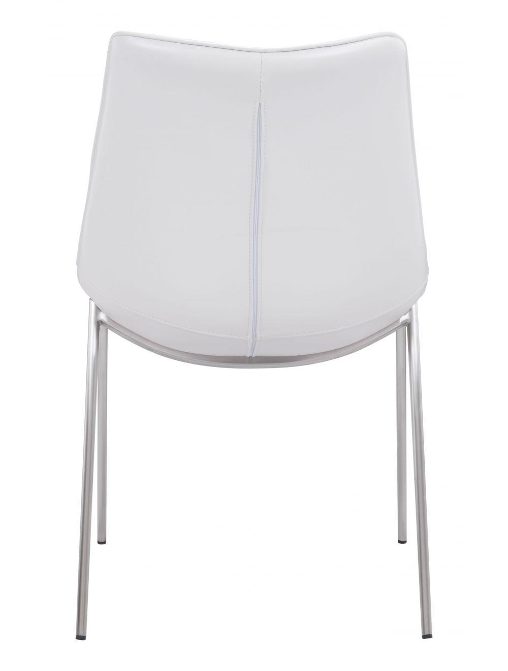 SwayLiving Magnus Dining Chair (Set of 2) White & Silver DINING CHAIRS