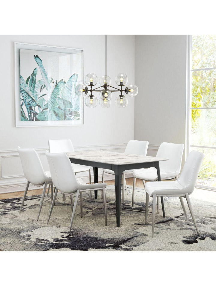 SwayLiving Magnus Dining Chair (Set of 2) White & Silver DINING CHAIRS