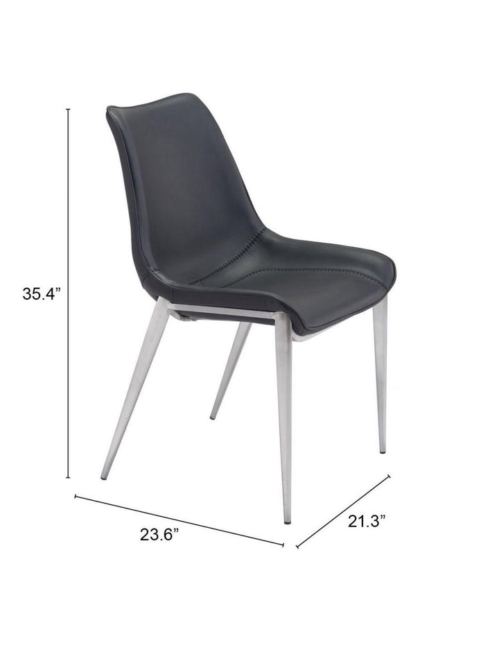 SwayLiving Magnus Dining Chair (Set of 2) Black & Silver DINING CHAIRS