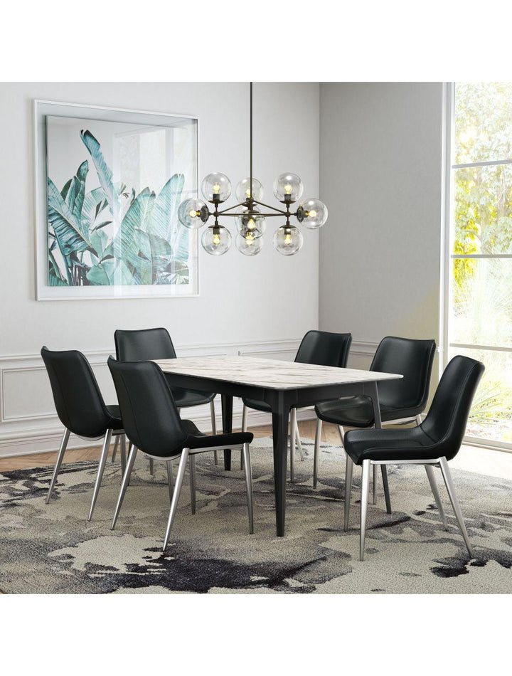 SwayLiving Magnus Dining Chair (Set of 2) Black & Silver DINING CHAIRS