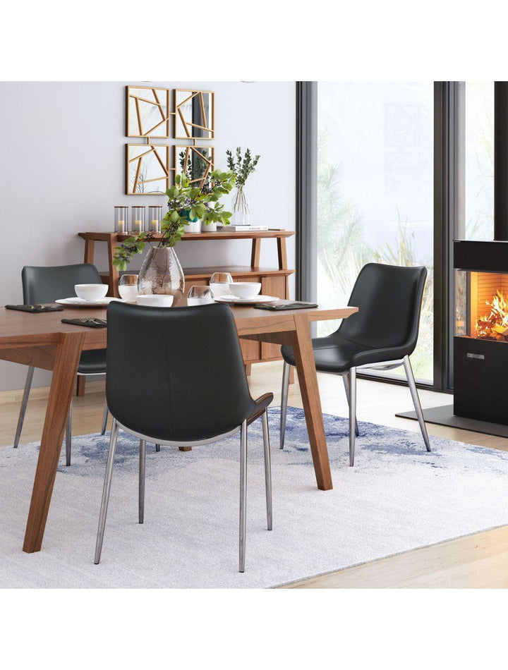 SwayLiving Magnus Dining Chair (Set of 2) Black & Silver DINING CHAIRS