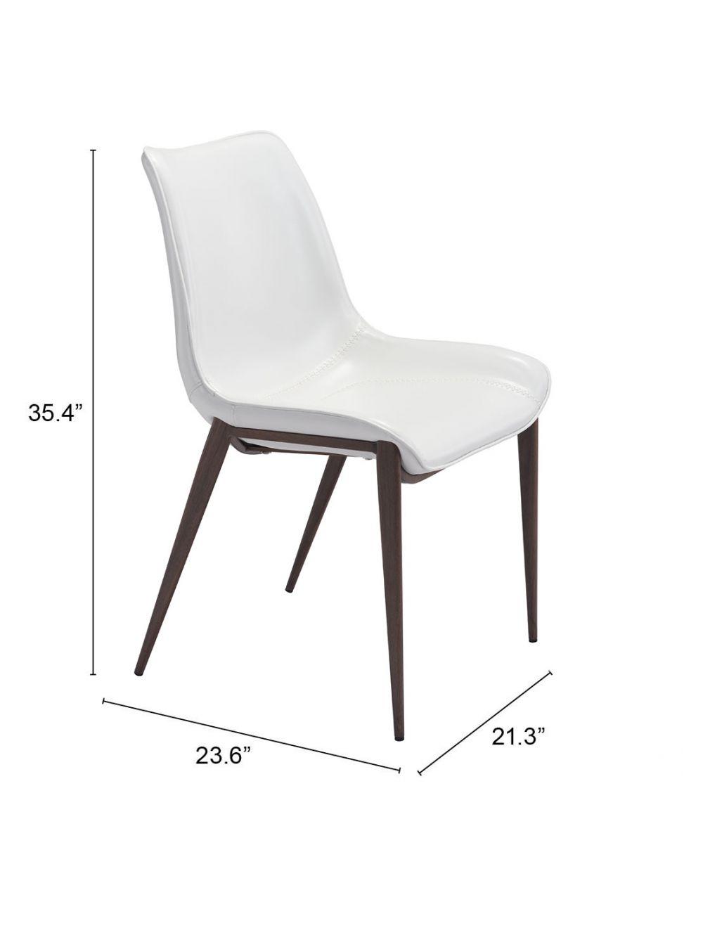 SwayLiving Magnus Dining Chair (Set of 2) White & Walnut DINING CHAIRS