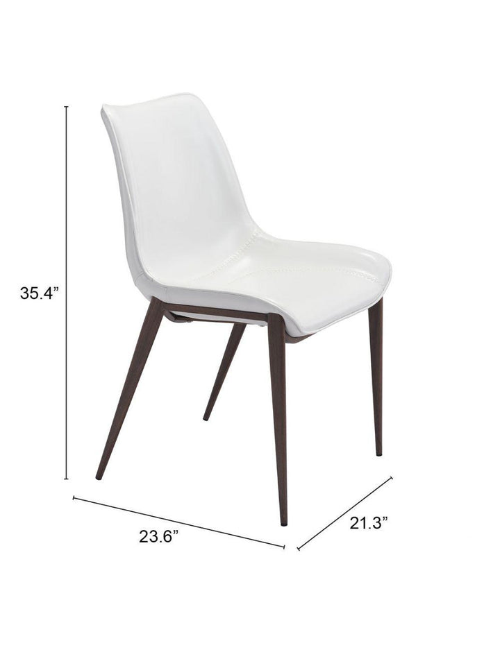 SwayLiving Magnus Dining Chair (Set of 2) White & Walnut DINING CHAIRS