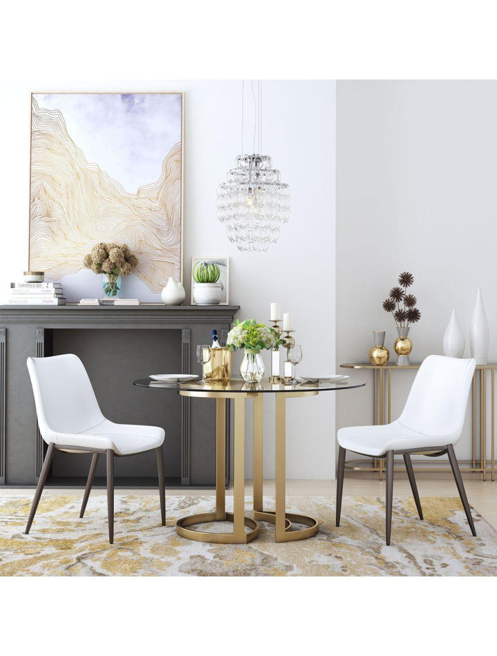 SwayLiving Magnus Dining Chair (Set of 2) White & Walnut DINING CHAIRS