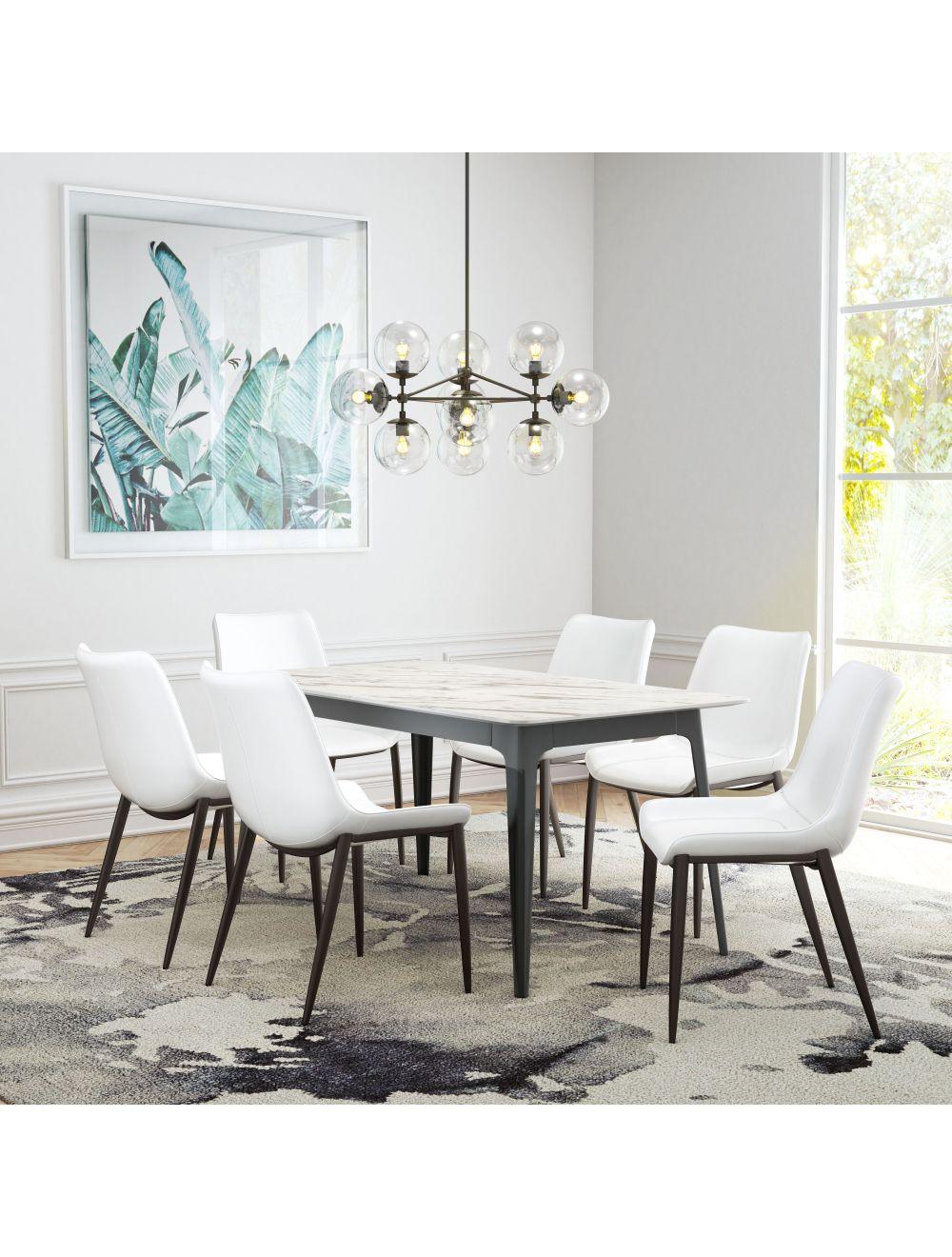 SwayLiving Magnus Dining Chair (Set of 2) White & Walnut DINING CHAIRS