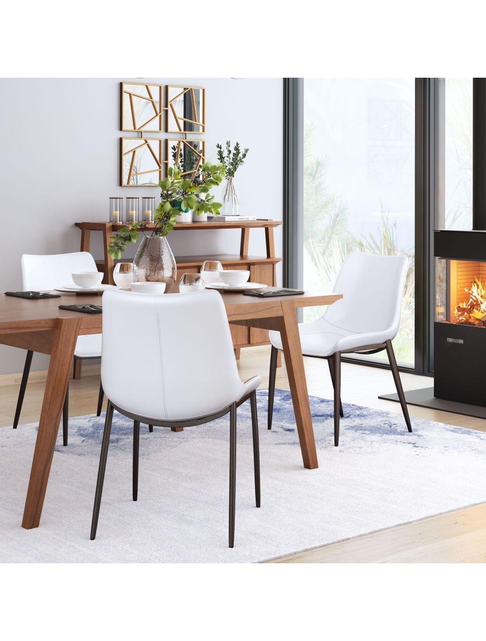 SwayLiving Magnus Dining Chair (Set of 2) White & Walnut DINING CHAIRS