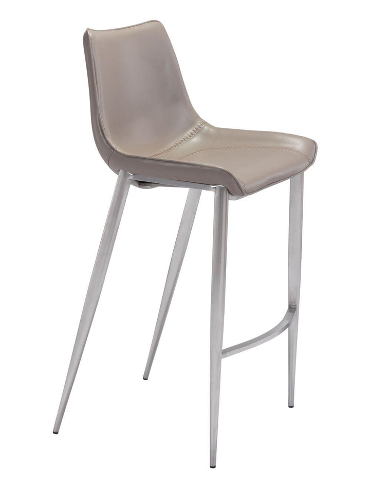 SwayLiving Magnus Bar Chair (Set of 2) Gray & Silver BAR STOOLS + COUNTER STOOLS
