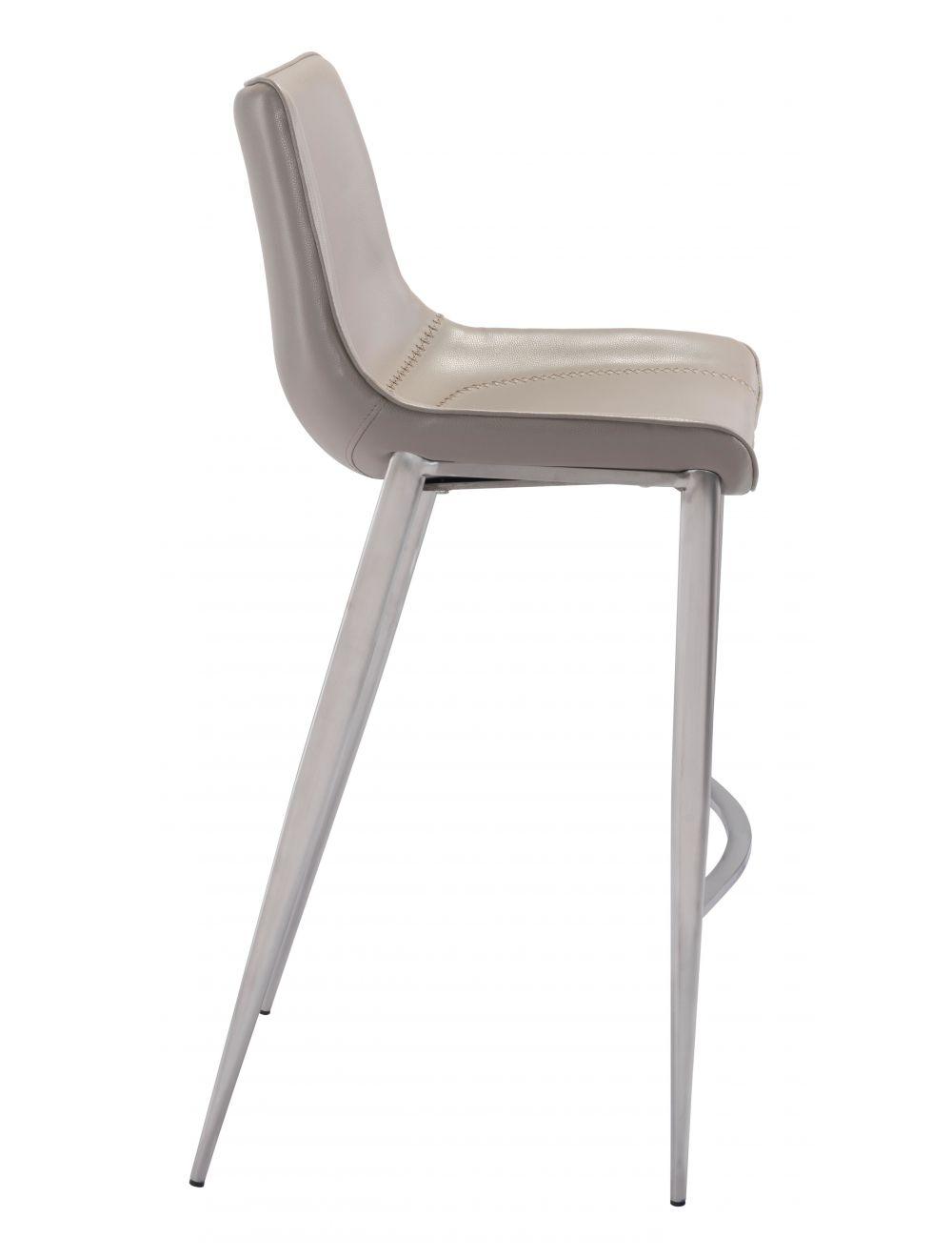 SwayLiving Magnus Bar Chair (Set of 2) Gray & Silver BAR STOOLS + COUNTER STOOLS