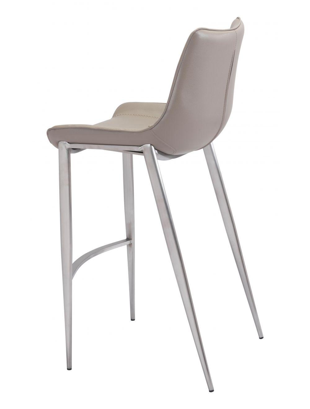SwayLiving Magnus Bar Chair (Set of 2) Gray & Silver BAR STOOLS + COUNTER STOOLS