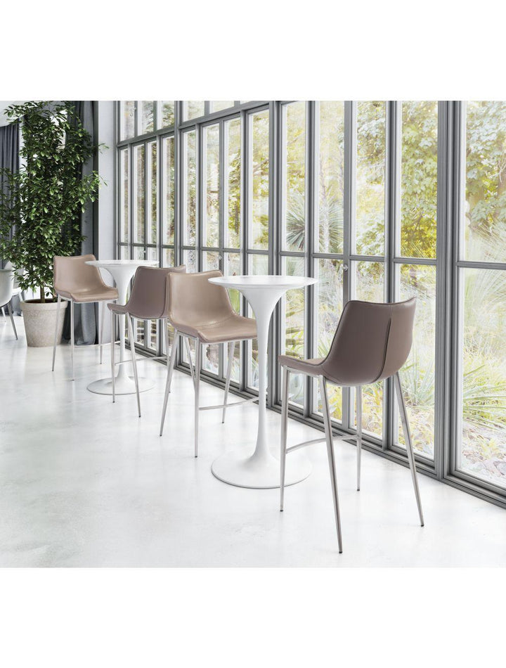 SwayLiving Magnus Bar Chair (Set of 2) Gray & Silver BAR STOOLS + COUNTER STOOLS