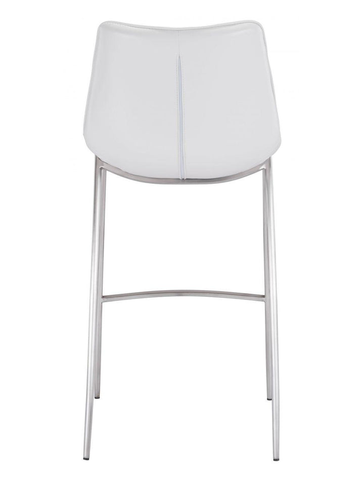SwayLiving Magnus Bar Chair (Set of 2) White & Silver BAR STOOLS + COUNTER STOOLS