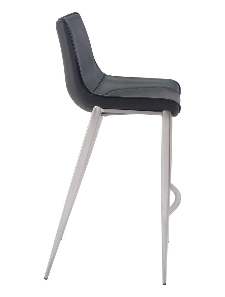 SwayLiving Magnus Bar Chair (Set of 2) Black & Silver BAR STOOLS + COUNTER STOOLS