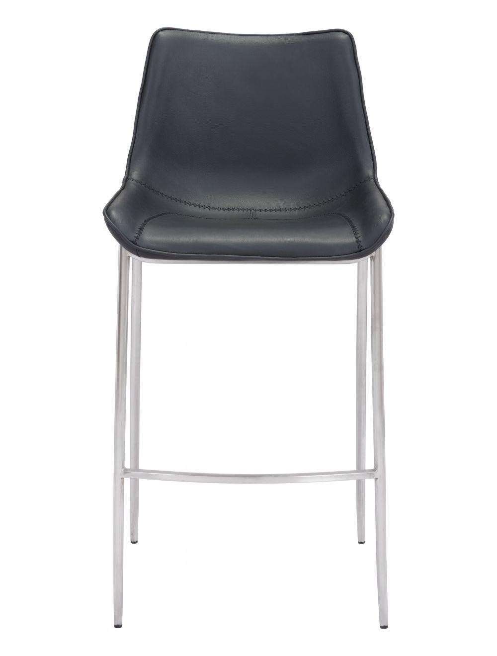 SwayLiving Magnus Bar Chair (Set of 2) Black & Silver BAR STOOLS + COUNTER STOOLS